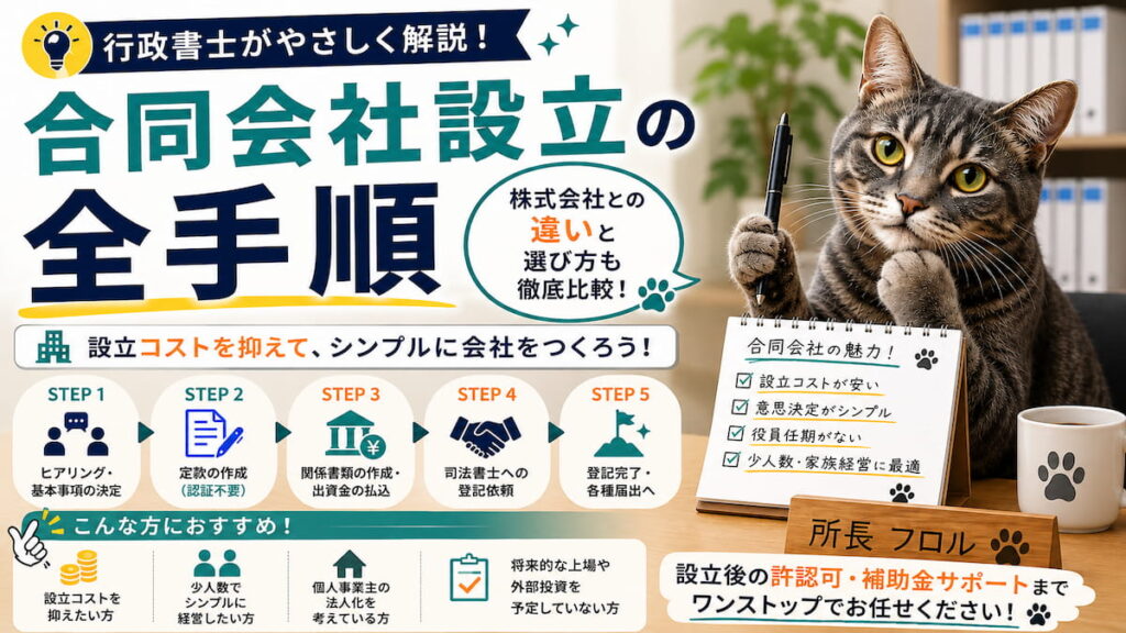 合同会社設立の流れ｜フロル行政書士事務所