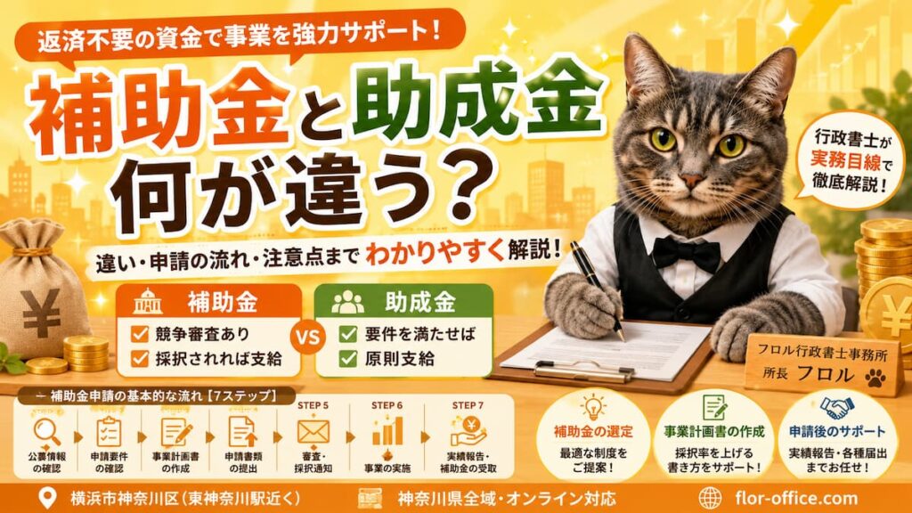 補助金と助成金何が違う｜フロル行政書士事務所