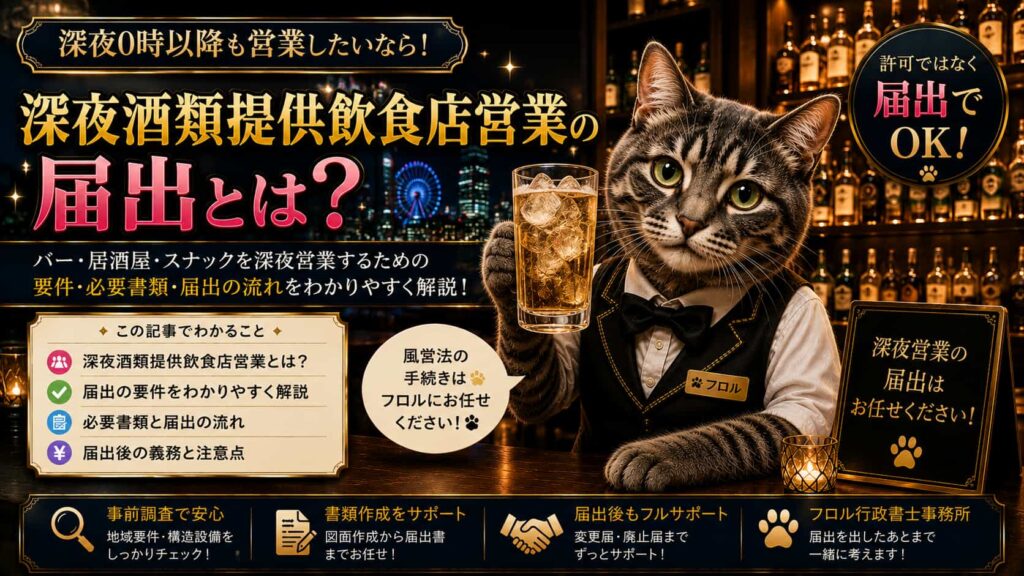 深夜酒類提供飲食店営業の届出｜フロル行政書士事務所