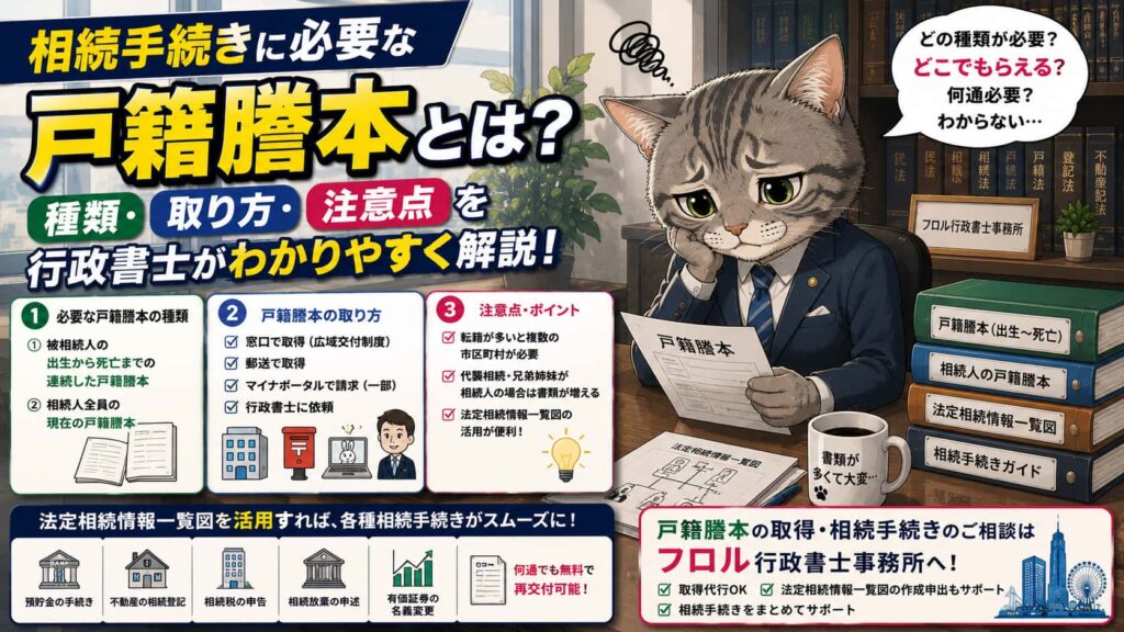 相続手続きに必要な戸籍謄本とは？｜フロル行政書士事務所