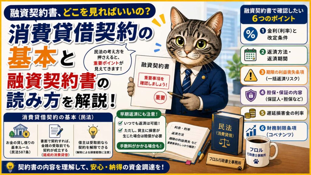 消費貸借契約の基本、融資契約書はどこを読めばいいのか｜フロル行政書士事務所