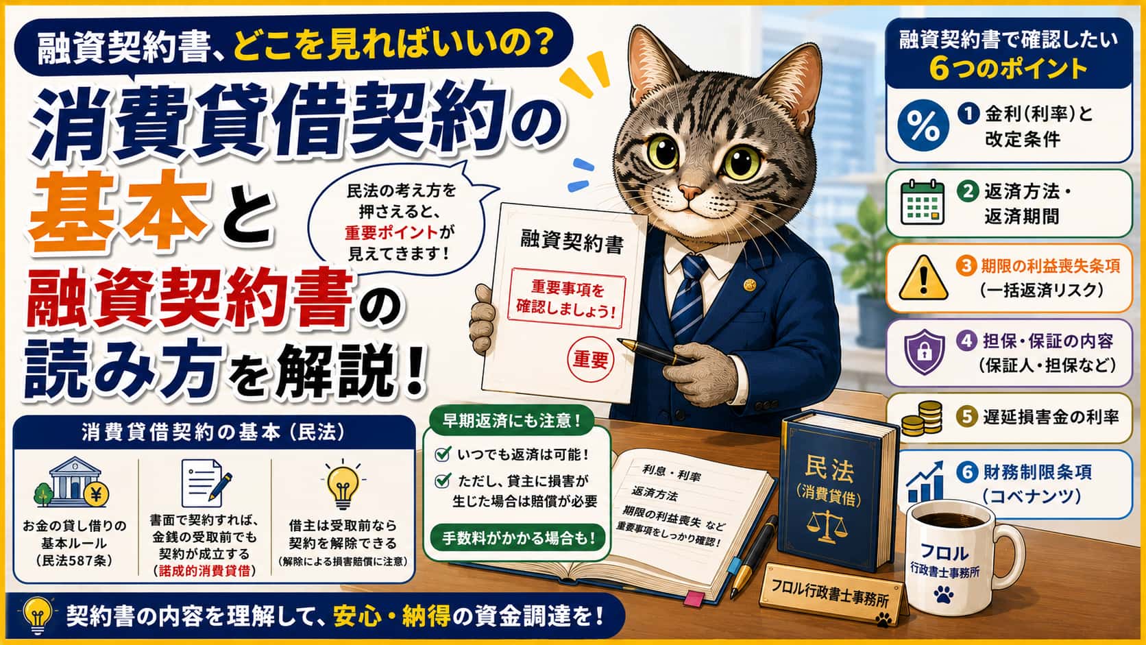 消費貸借契約の基本、融資契約書はどこを読めばいいのか｜フロル行政書士事務所