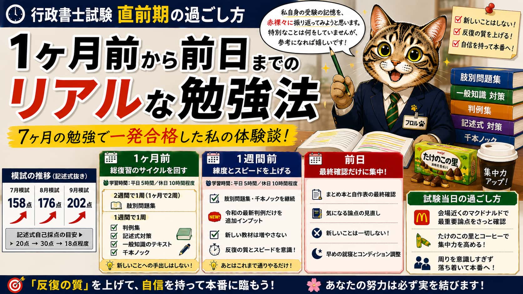 行政書士試験直前期の過ごし方を解説するアイキャッチ画像|フロル行政書士事務所