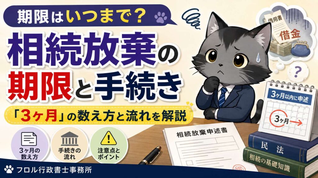 相続放棄の期限と家庭裁判所での手続きの流れを解説するイメージ画像