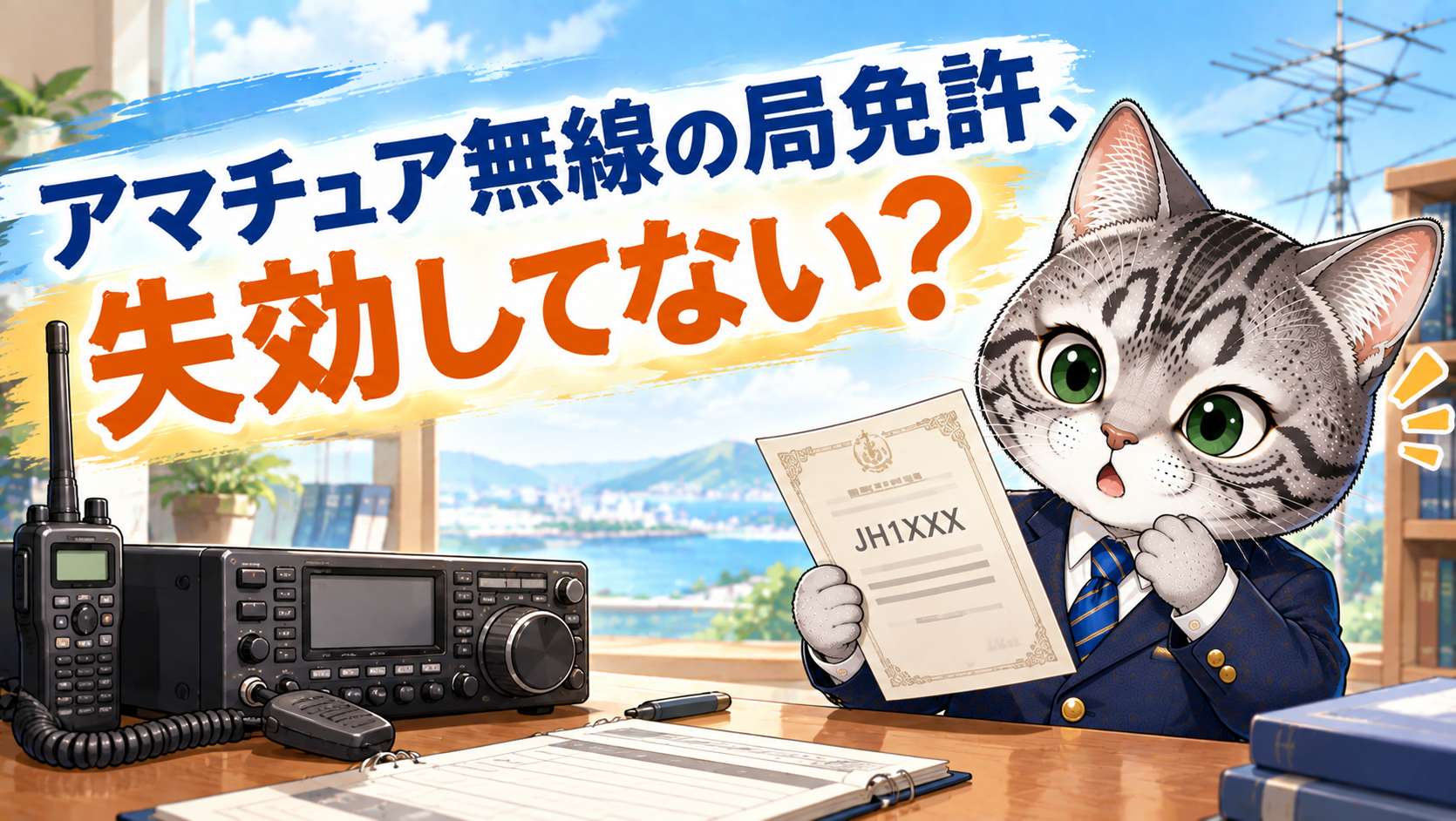 アマチュア無線の局免許失効と再開局手続きについて解説するイメージ画像