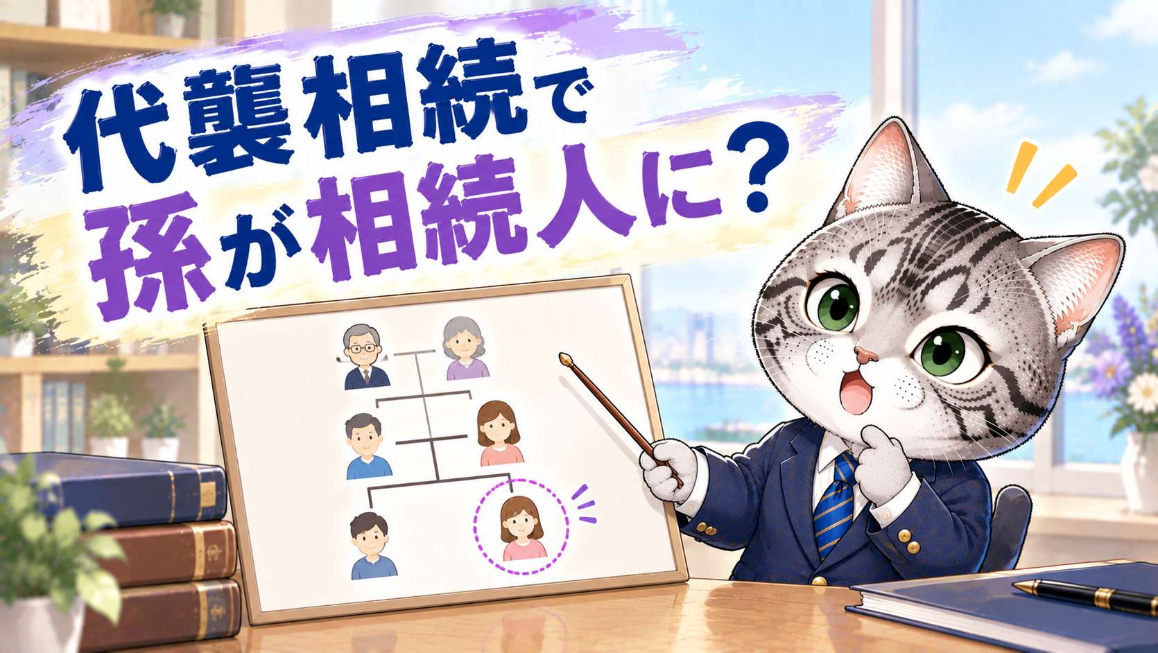 代襲相続で孫が相続人になるケースを解説するフロル行政書士事務所のイメージ画像