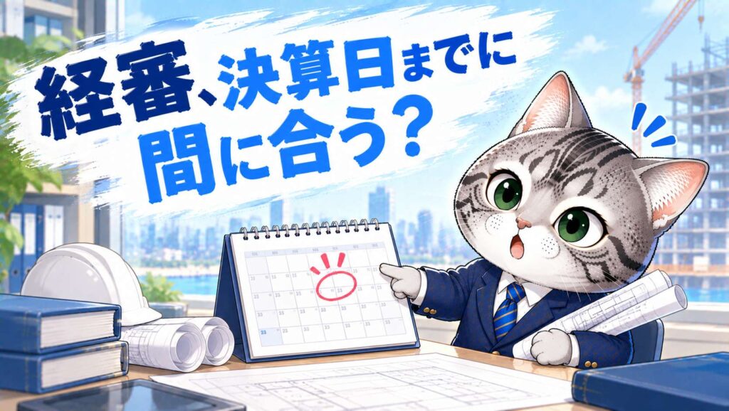令和8年7月の経営事項審査(経審)改正について、決算日から逆算した準備の重要性を説明するフロル行政書士事務所のイメージ画像